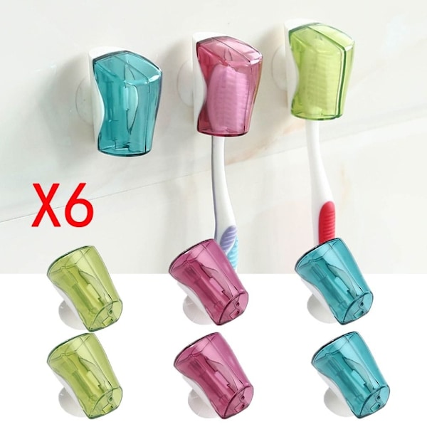 6 kpl Hammasharjanpidike Hammasharjan suojus Säilytysteline Seinäkiinnitys 6pcs