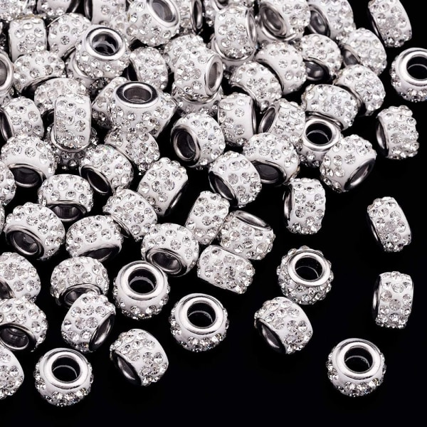100st Europeiska pärlor Rondelle Spacer Beads 5mm stort hål