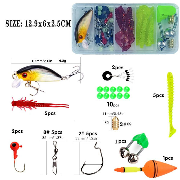 1,8M fiskespö kompletta kit set GUL yellow
