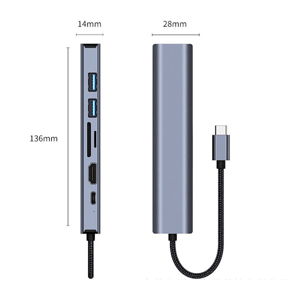 USB-C HUB USB 3.0 Expander Type-C -jakaja