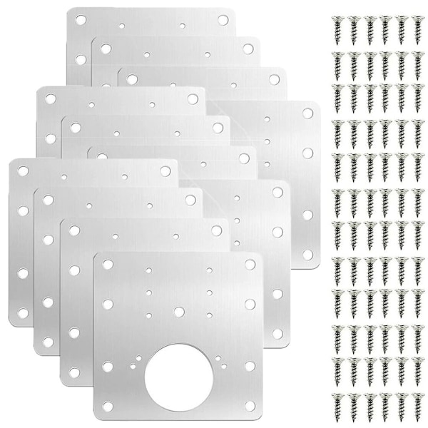 12x Beslagplade til reparation af hængsler Skabsdørshængsler Montering 12 stk. 12PCS