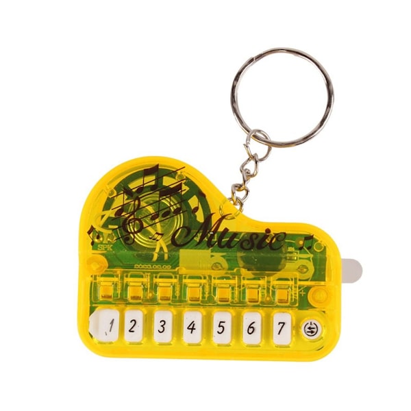 Piano Nøkkelring Elektronisk Keyboard Keychai TRANSPARENT GUL Transparent yellow