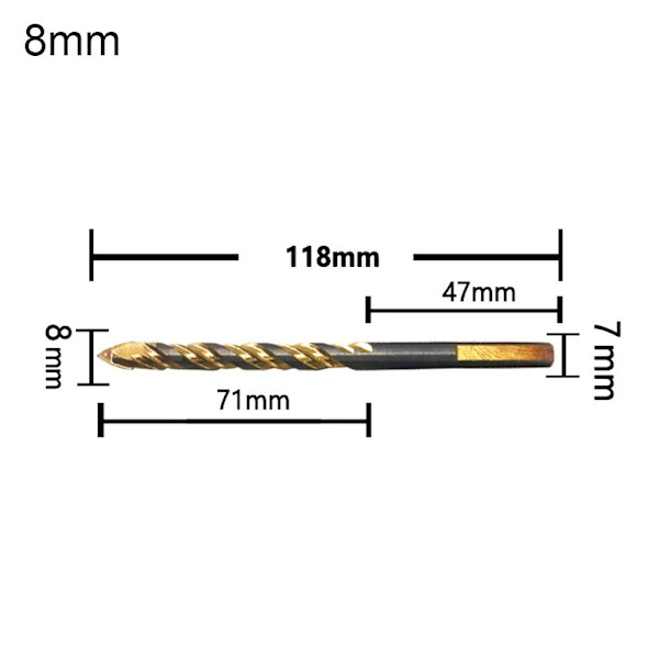 Triangel Drill Twist Bit 8MM 8mm