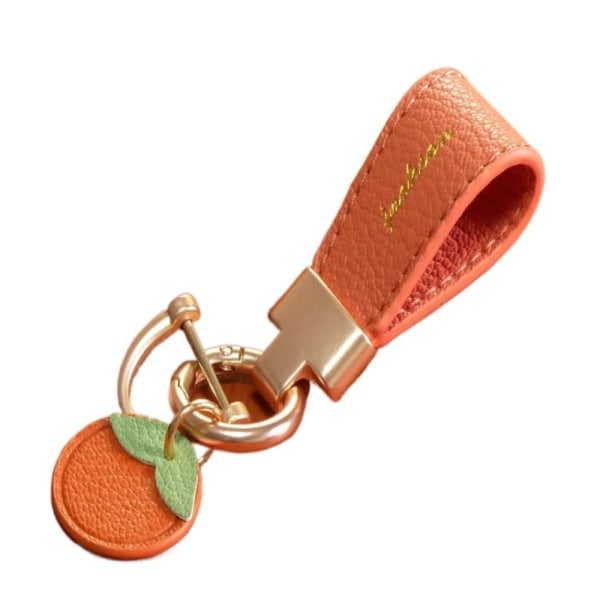 Læder Blomster Bil Nøglering Bil Trinket Nøglering ORANGE Orange