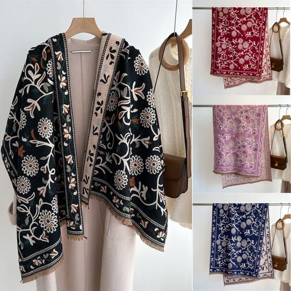 Blomster Skjerf Varme skjerf B B B