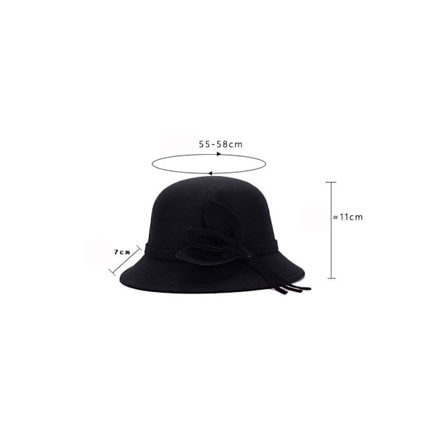 Naisten Naisten Tyttöjen Hattu Huopa Bucket Cap WINE RED Wine Red