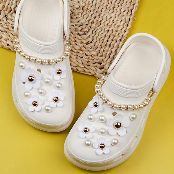 Pearl Flower Shoes Spänne Sko Dekoration Clips A A A