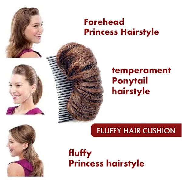 1 / 3st osynligt falskt hårklämma fluffigt BRUN brown