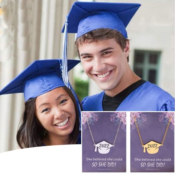 2022 Bachelor Cap Halsband Graduation Gift GULD gold