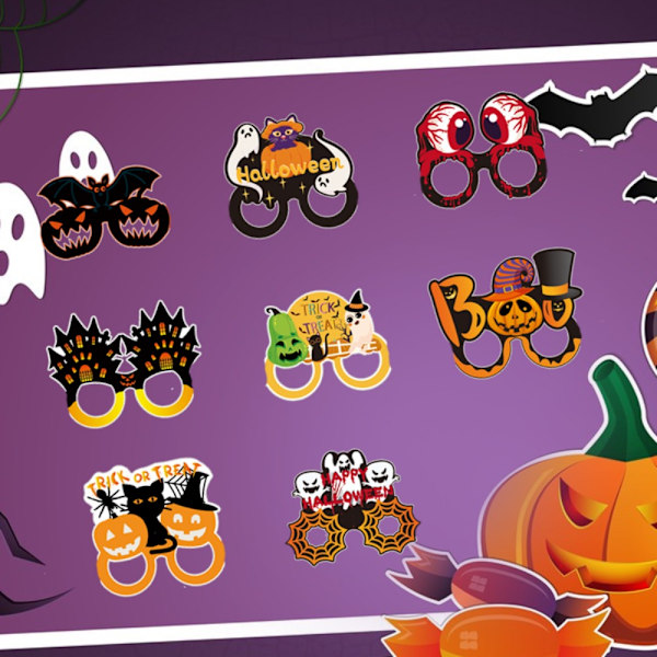 10 kpl Pumpkin Glasses Halloween Photography Props silmälasikehys