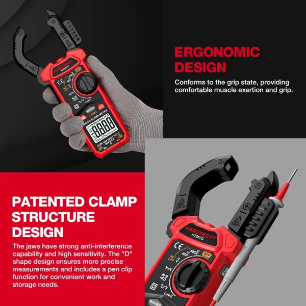 Digitalt klemmemåler Smart multimeter HT207D HT207D HT207D