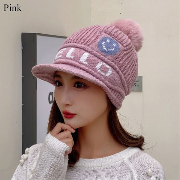 Vintermössa Stickad Cap ROSA pink