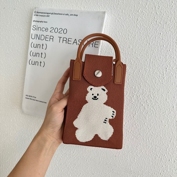 Stickad handväska Knot handledsväska 4 4 4
