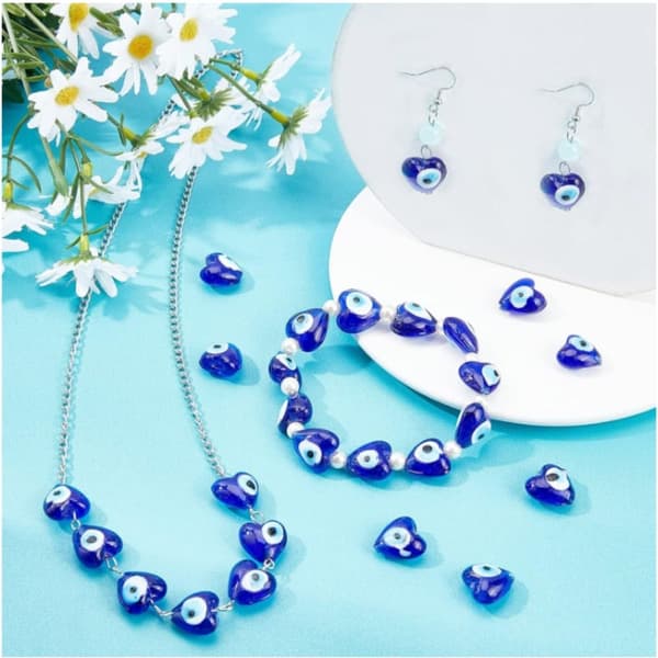16MM Evil Eye Beads Hjärtform Turkish Evil Eye