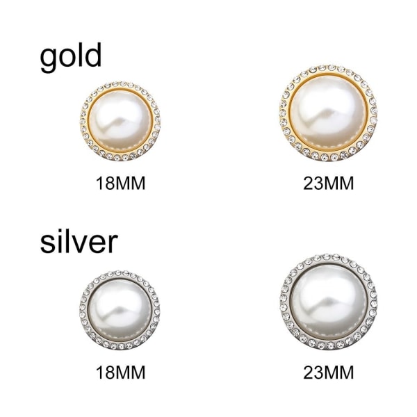 10 stk Pearl tøj knapper Skjorte knapper GULD 18MM10STK 10STK gold 18MM10pcs-10pcs