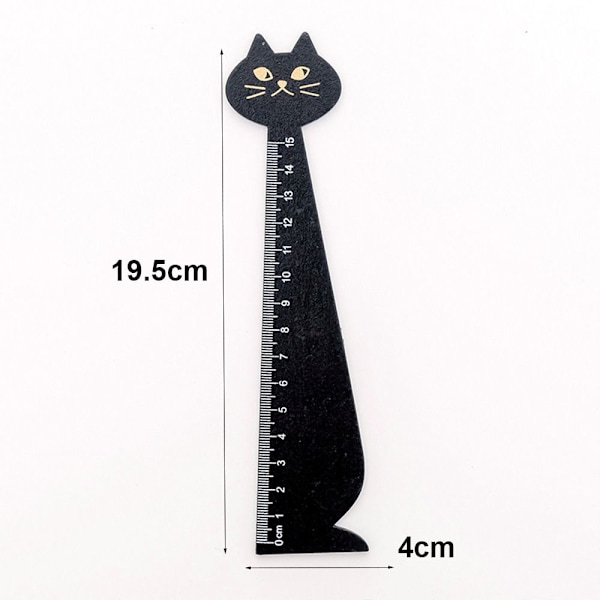 5 STK Cat Shape Linjal Dyr Rett Linjal GUL Yellow
