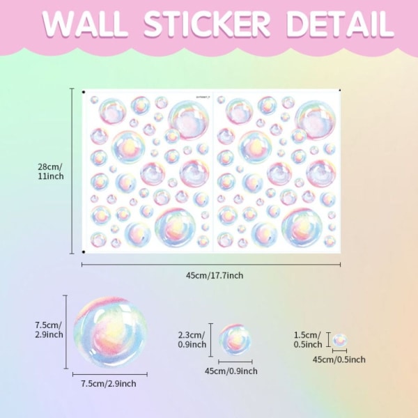 2 stk Fargerike bobler veggdekor Undervannsverden