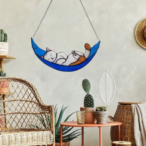 Mooncat Window Pendant Vindusdekorasjon Tilbehør Cat Window