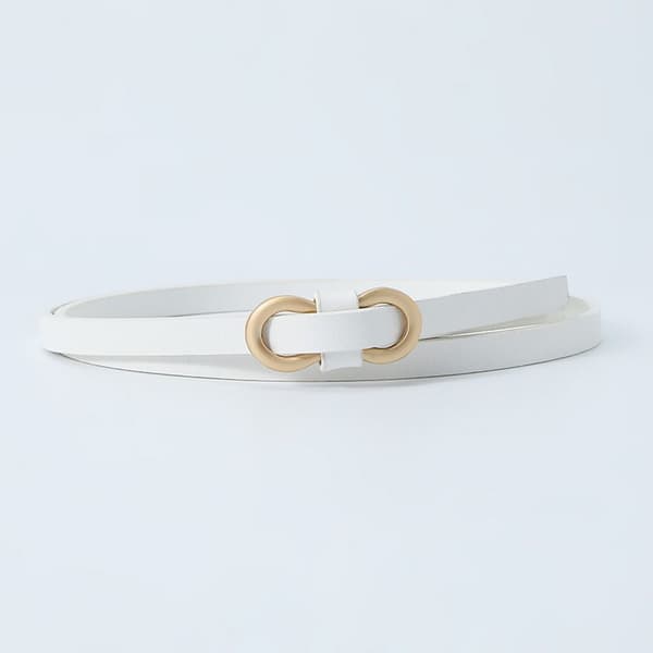 Skinnbelte 8-formet spennebelter HVIT White