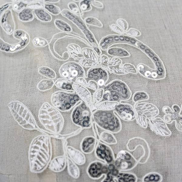 Paljettblommor Broderi Broderi Applikationer Spetslappar