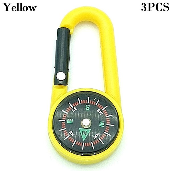 3st Utomhuskrokkompass Minimetallkompass GUL Yellow