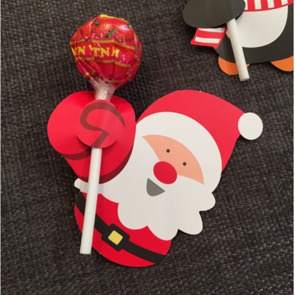 Joulukortti Lollipop-kortti LUMIUKKO LUMIUKKO Snowman