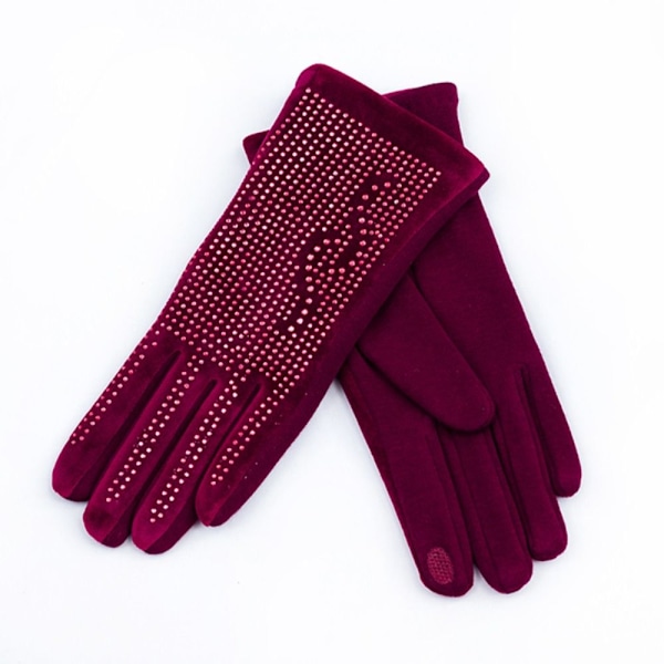 Rhinestone Handsker Varme Handsker SORT SORT black