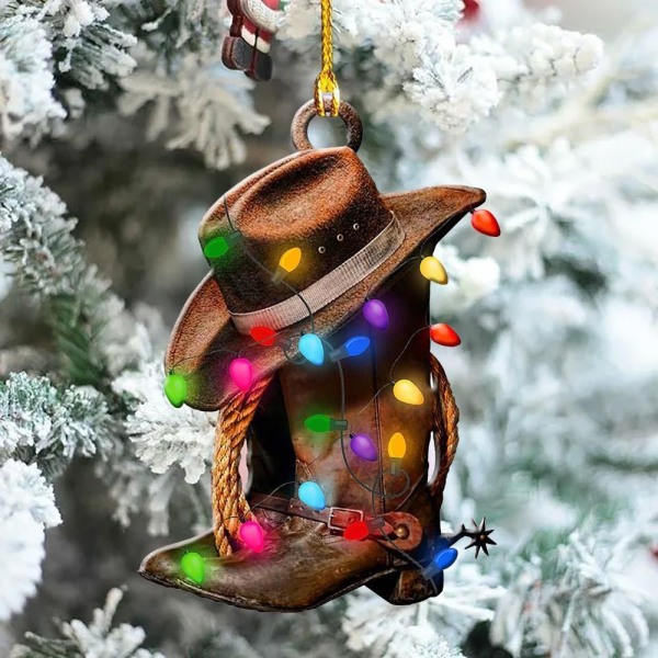 Hattu Saappaat Ornamentti Xmas Tree Riippuva kyltti B-3PCS B-3PCS B-3pcs
