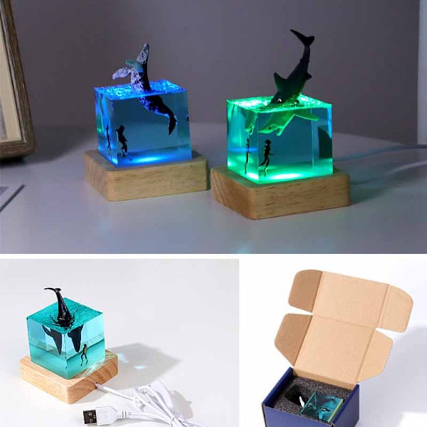 Shark Diver Decoration LED Night Light E E E