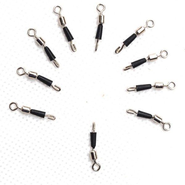 30 STK Fishing Feeder Swivels Method Feeder Swivel SVART L black L