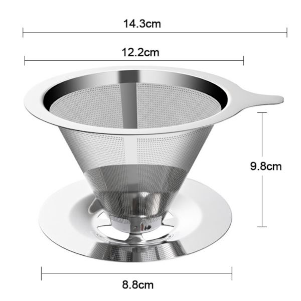 Kaffefilter Kaffe Drip Mesh 600 MESHL-MED BASE L-MED BASE 600 MeshL-With Base