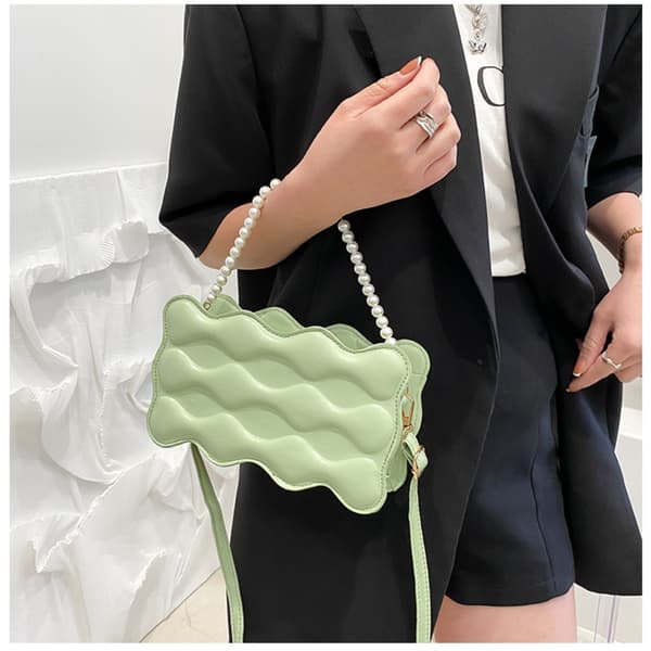 New Wave Pattern Dame Taske One Shoulder Bag HVID white