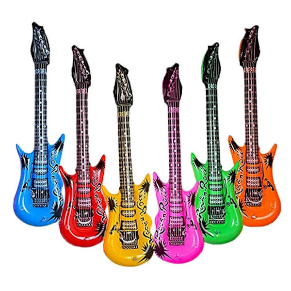 6st uppblåsbar gitarr rockgitarrleksak RANDOM COLORA A Random ColorA