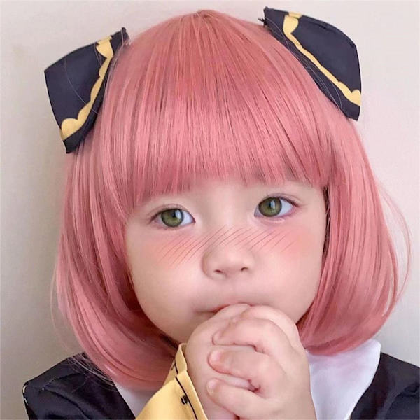 Lasten peruukki Lyhyet suorat hiukset PINK pink