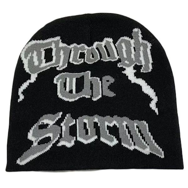 Knitting Cap Hat Pipo Bonnet MUSTA&HARMAA black&grey