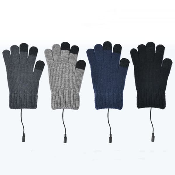 Opvarmede strikkede handsker, sorte black