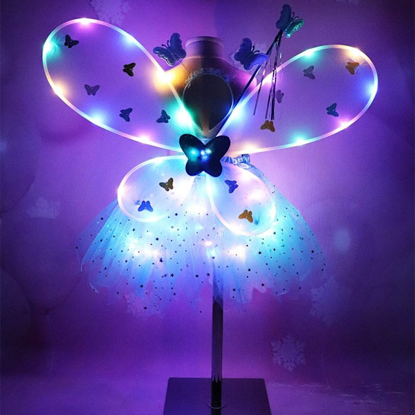 Glowing Wings Butterfly Wings -setit PUNAINEN red