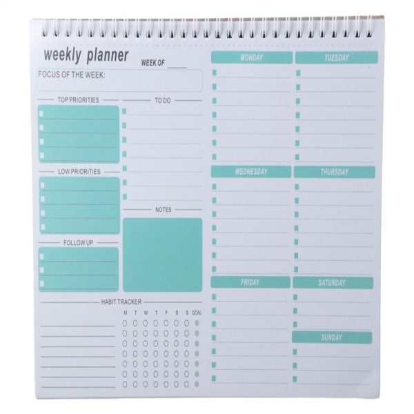 Ukentlig Planlegger Notisblokk To Do List Planlegging Udatert Notisblokk