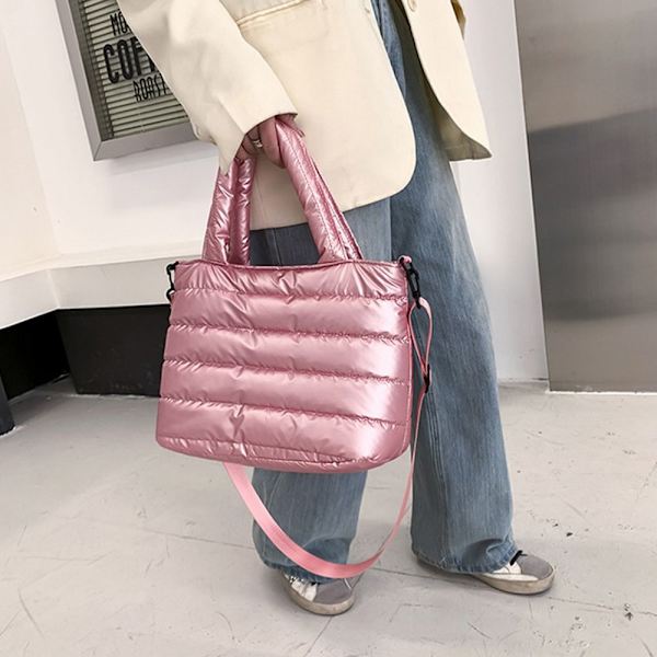Puffer Tote Bag Quiltet Puffy Håndtaske SORT Black