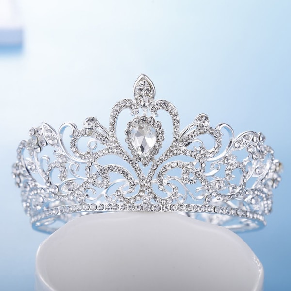 Prinsesse Crown Tiaras til piger SØLV silver