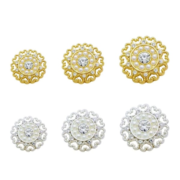 10st Love Heart Rhinestone Buttons Skjorta Knappar GULD 23MM gold 23MM