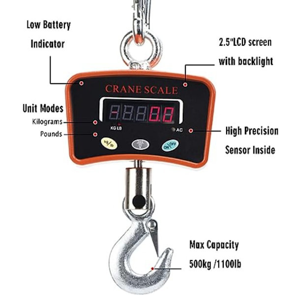 Digitaalinen riippuvaaka Crane Scale Elektroninen vaaka