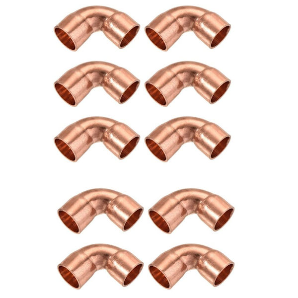 10 STK albue kobber kortsvinget rørfitting 10pcs
