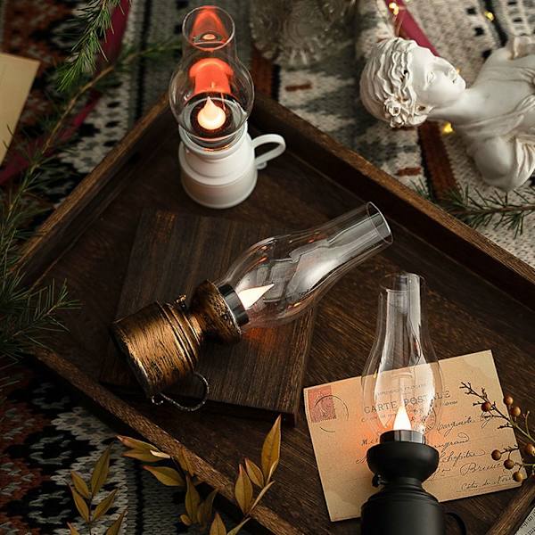 Elektronisk fotogenlampa Nattljusdekoration BRONS WOBBLY Bronze Wobbly Wick