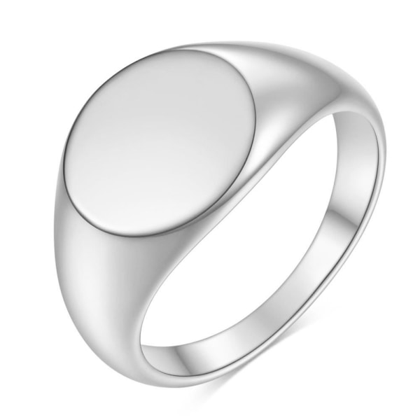 Kvinder Signetring Oval Bredde Ring SØLV STØRRELSE 8 silver Size 8