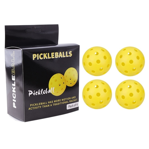 4 Stk Golfbold Pickle Ball Pickleball Ball GUL yellow