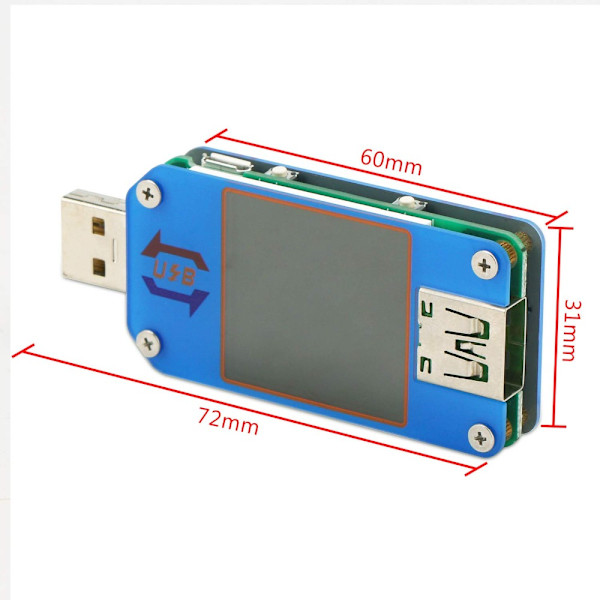 USB Spännings Amperemeter Detektor Display USB Tester Multimeter USB