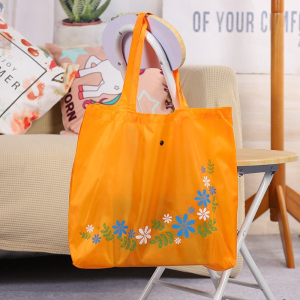 Sammenleggbar håndveske Casual Floral Shopping Bag ORANSJE Orange