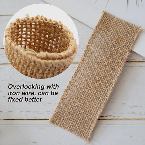 100 stk. Burlap serviettringer Wired Edge Serviettbånd Serviettbånd