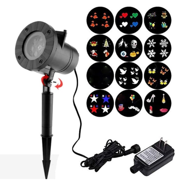 Projection Lawn Lamp Christmas Snowflake Projection Light US US US